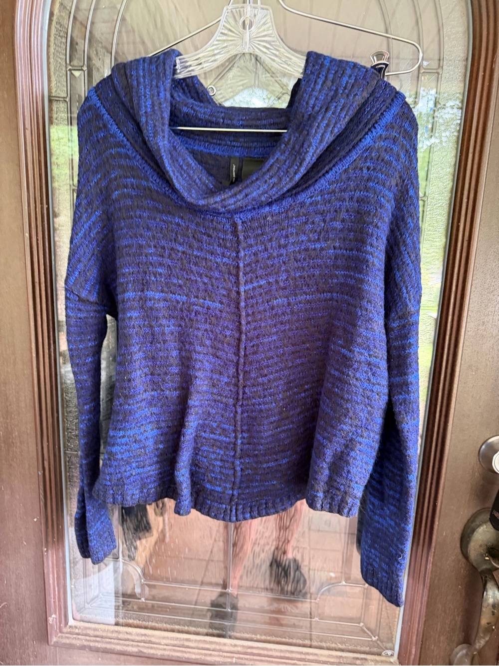 new directions Blue and Purple Cowl-Neck Sweater